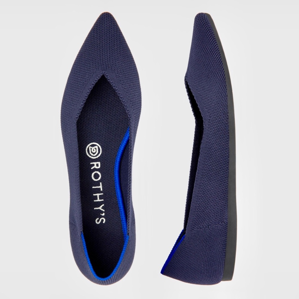 Rothys - The Point in Maritime Navy. Size 8.5